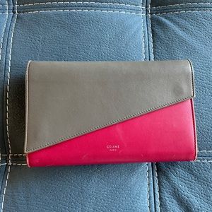 Celine Diagonal Large Wallet on Chain Wallet bag Shoulder Bag Clutch Crossbody